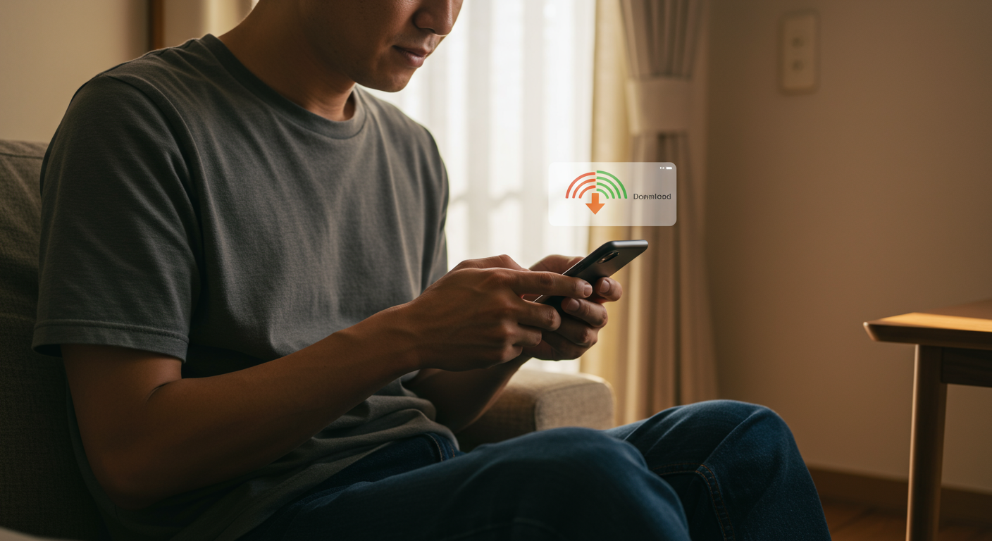 ネット回線のダウンロードだけ遅い原因と速くする対策法